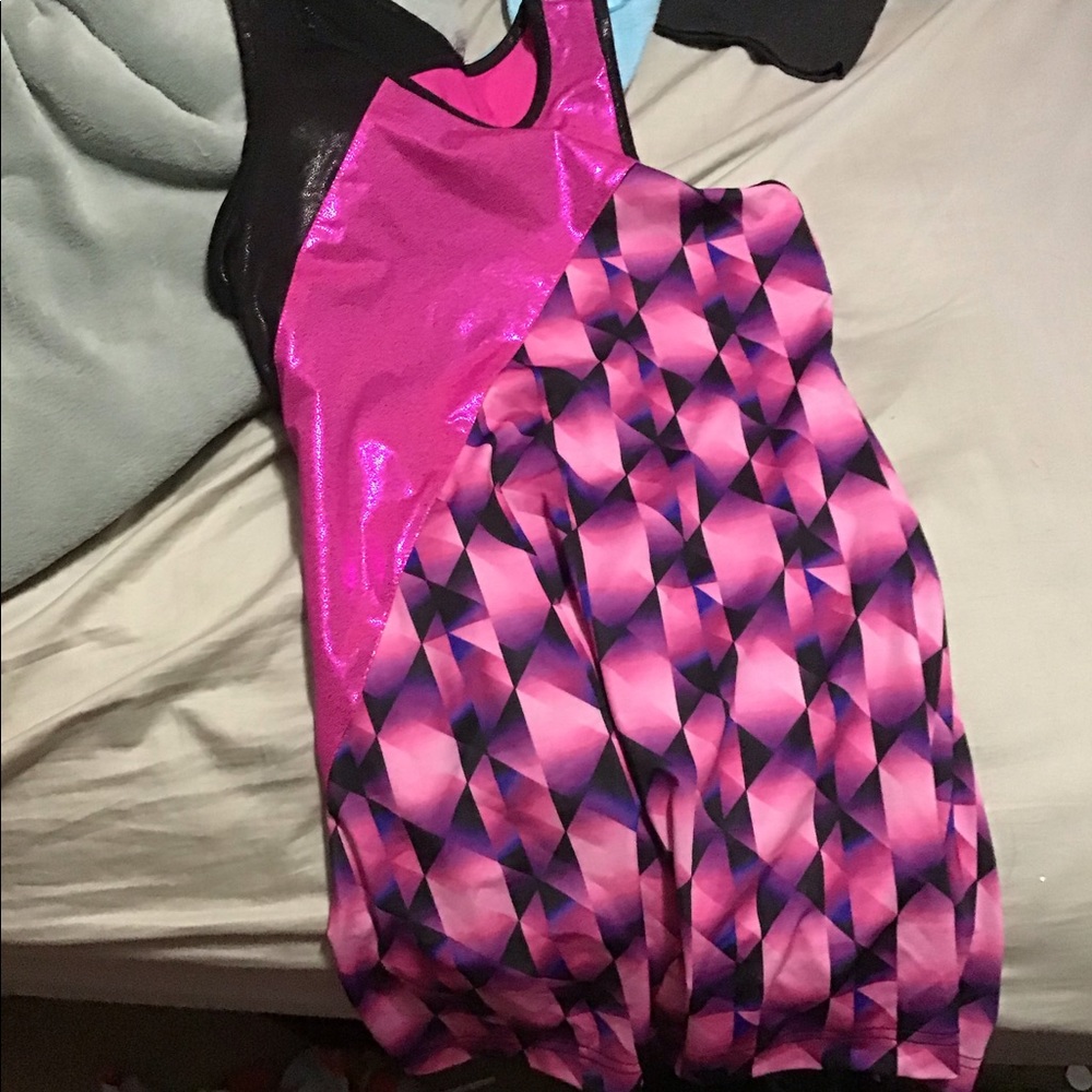 Pink purple and black leotard